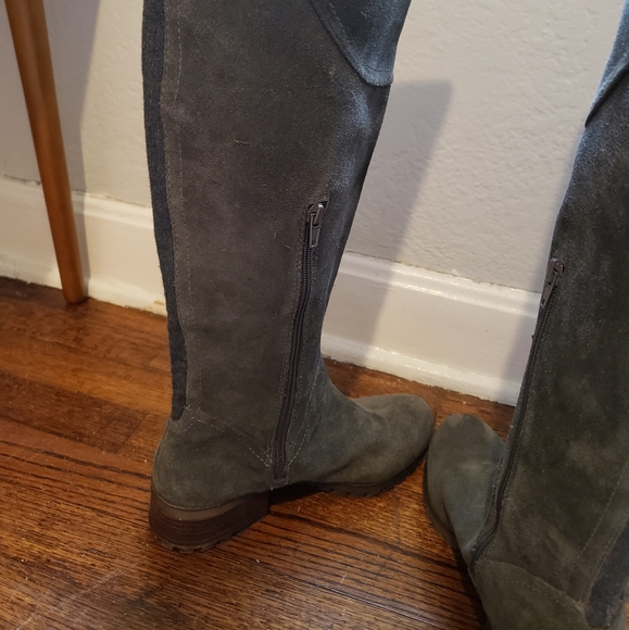 Lucky Brand LK-Harleen gray suede round toe knee high boots 8 - Picture 16 of 16